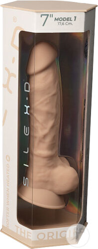 Silexd Model 1 – 7" Thermo-Reactive Memory Silicone Realistic Dildo in Beige
