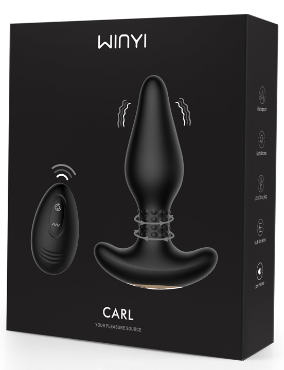 REMOTE CONTROL SILICONE RECHARGEABLE ANAL PLUG - CARL