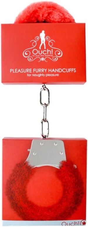 Ouch! Beginner's Furry Handcuffs - Red