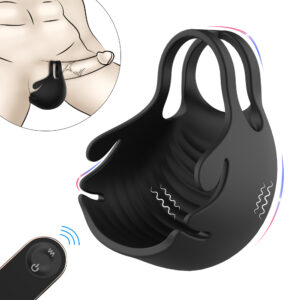 S-Hande Nest – Remote Control Silicone Cock & Ball Ring with Testicle Stimulator