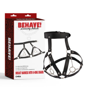 Breast Harness with O-ring chains-Behave! Luxury Fetish