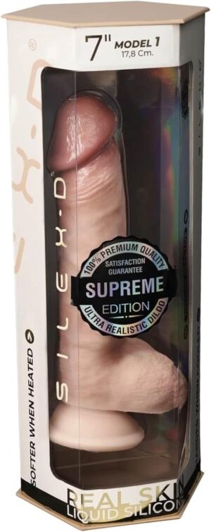 SILEXD 7" Model 1: Premium Edition Real Skin Liquid Silicone - Thermo-Reactive Dildo