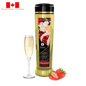 SHUNGA Erotic Massage Oil - Sparkling Strawberry Wine - 8 oz