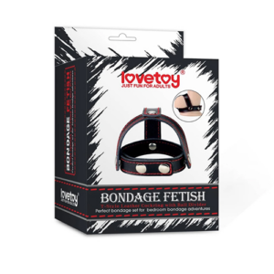 T-Style Leather Cock Ring with Ball Divider - Bondage Fetish