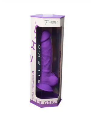 Silexd Model 1 – 7" Thermo-Reactive Memory Silicone Realistic Dildo in Purple