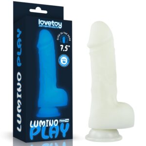 Lumino Play - 7.5" Glow-in-the-Dark Platinum Silicone Dildo