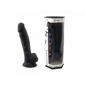 Silexd Model 1– 8" Thermo-Reactive Memory Silicone Realistic Dildo in Black