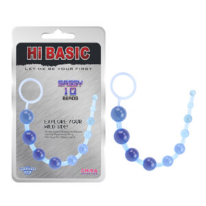 Hi-Basic Sassy Anal Beads 10" - Blue