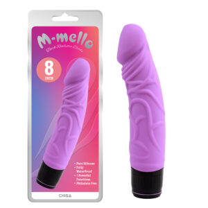 M-Mello - 8" Thick Realistic Vibrating Dildo - Purple