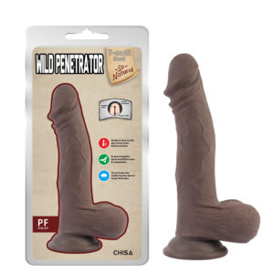 T-Skin Real Wild Penetrator 8.5" Bendable Realistic Dildo - Dark Skin Tone