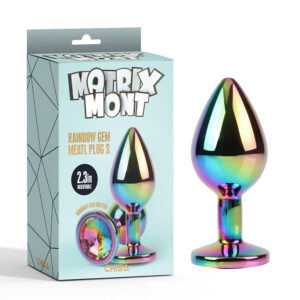 Rainbow Gem Meatl Butt Plug 2.3" (S) - Matrix Mont