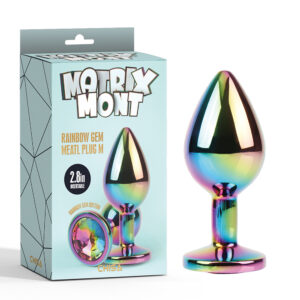 Rainbow Gem Meatl Butt Plug 2.8" (M) - Matrix Mont