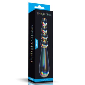 Twilight Gleam Rising Ripples - 7.5" Prismatic Glass Dildo