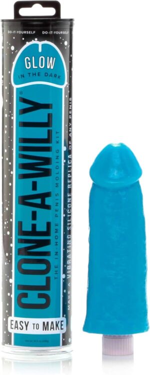 Clone-A-Willy Vibrating – Glow in the Dark - Neon Blue