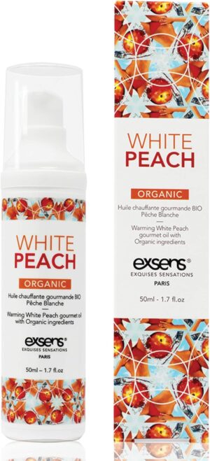 Exsens Gourmet Massage Oil – Warming Body Oil (50ml) - White Peach