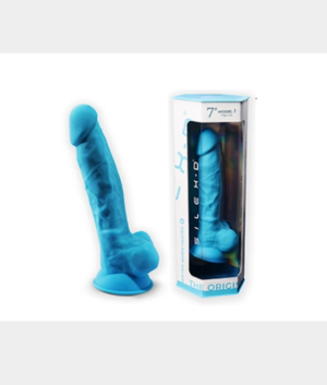 Silexd Model 1 – 7" Thermo-Reactive Memory Silicone Realistic Dildo in Blue