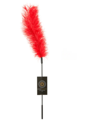 Ostrich Feather Tickler - Red