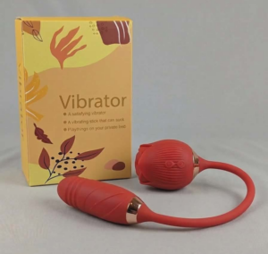 Dual Pleasure Rose Vibrator – Thrusting Probe & Suction Rose
