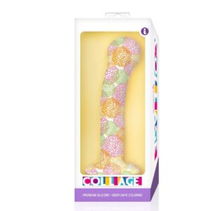 7" Collage Premium Silicone Dildo – Floral Design