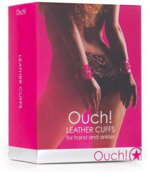 Ouch! Pink Leather Cuffs - Handcuffs for Hand & Ankles