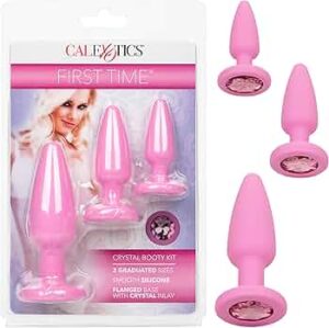 CalExotics First Time Crystal Booty Kit – 3 Piece Butt Plug Set