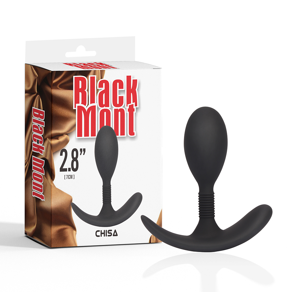 2.8" Anal Play Plug (Small) - Silicone Butt Plug - Black Mont