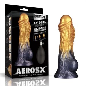 Aerosx - 8" Dual Density Inflatable Silicone Dildo - Lovetoy