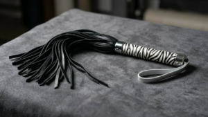 Zebra Stripe Flogger – White