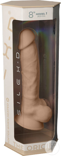 Silexd Model 1– 8" Thermo-Reactive Memory Silicone Realistic Dildo in Beige